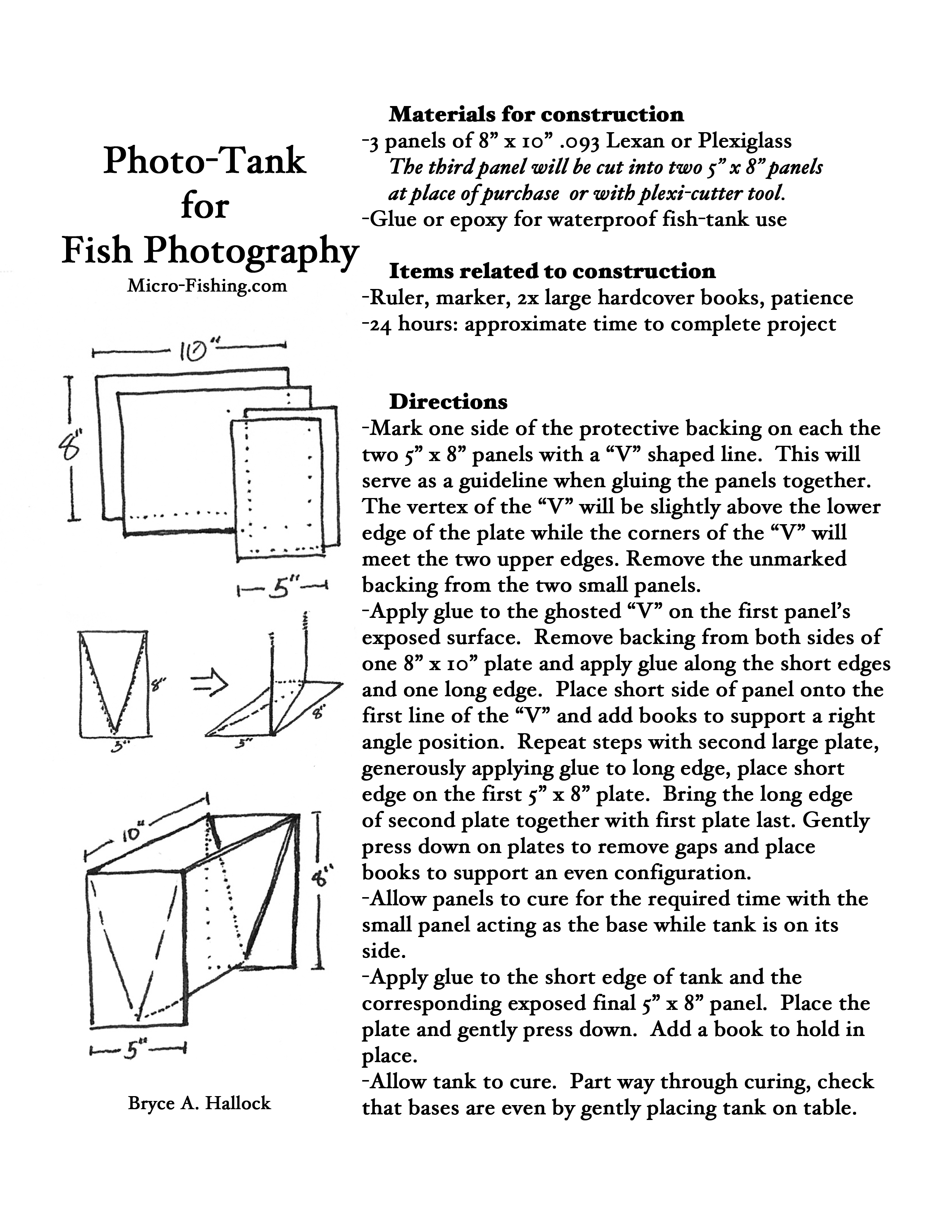 Plans for photo-tank used while micro-fishing